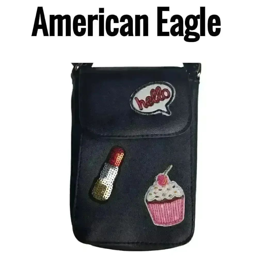 American Eagle Emoji Black Mini Crossbody Bag